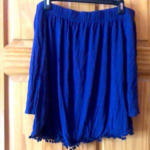 Navy blue off shoulder/shoulder less top